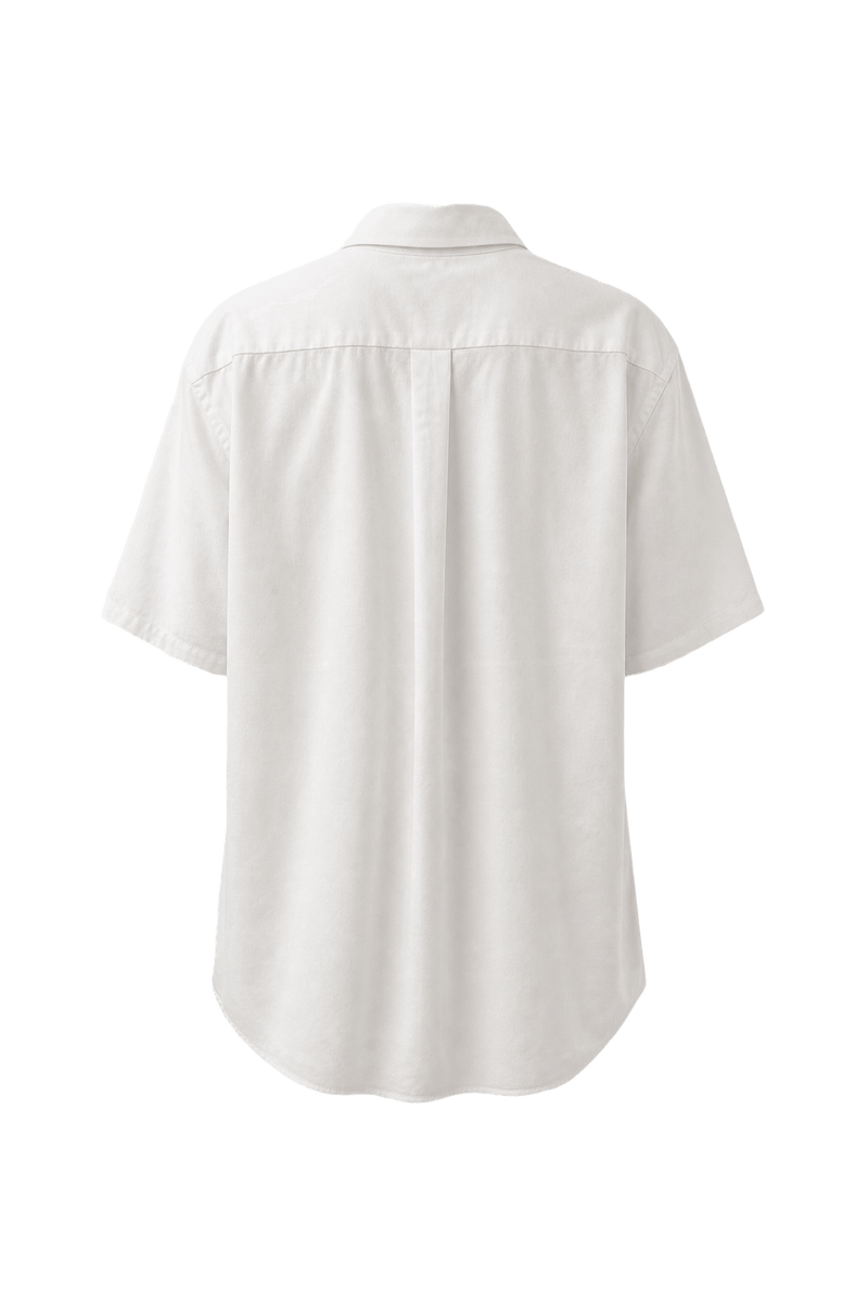 1990s White Cotton Button-Down Shirt - Back View