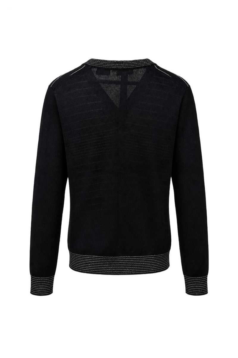 1970s Black Wool Blend Sweater - Back View