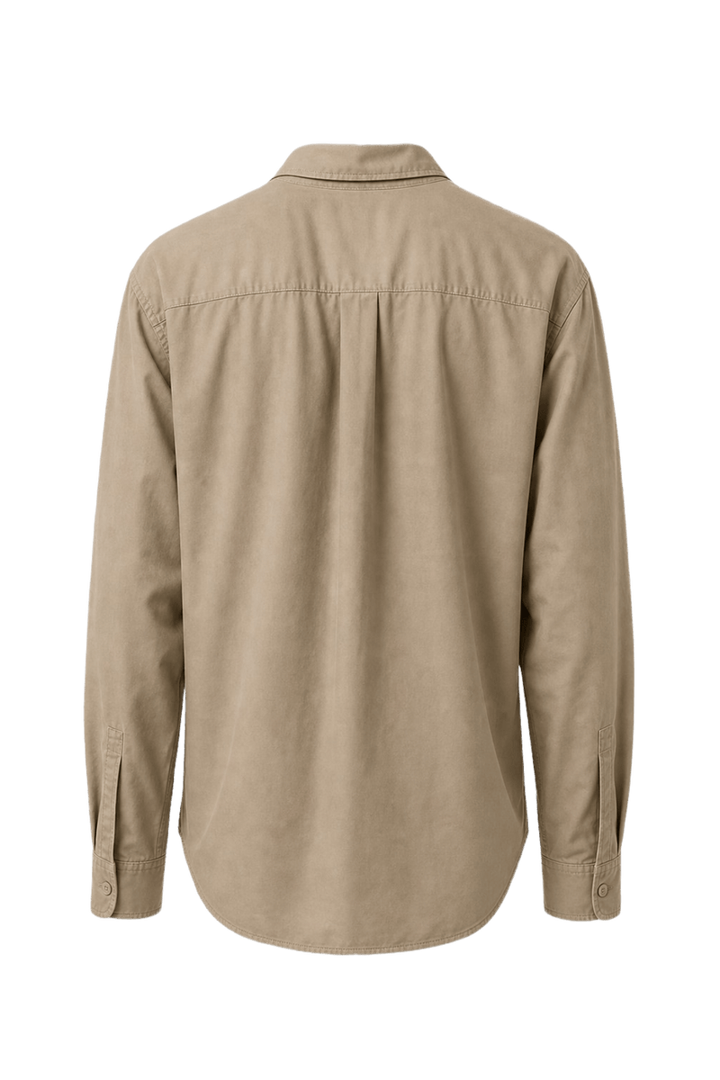 1990s Tan Cotton Shirt - Back View