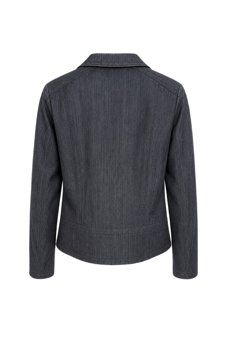 1990s Dark Grey Cotton Blend Jacket - Back View