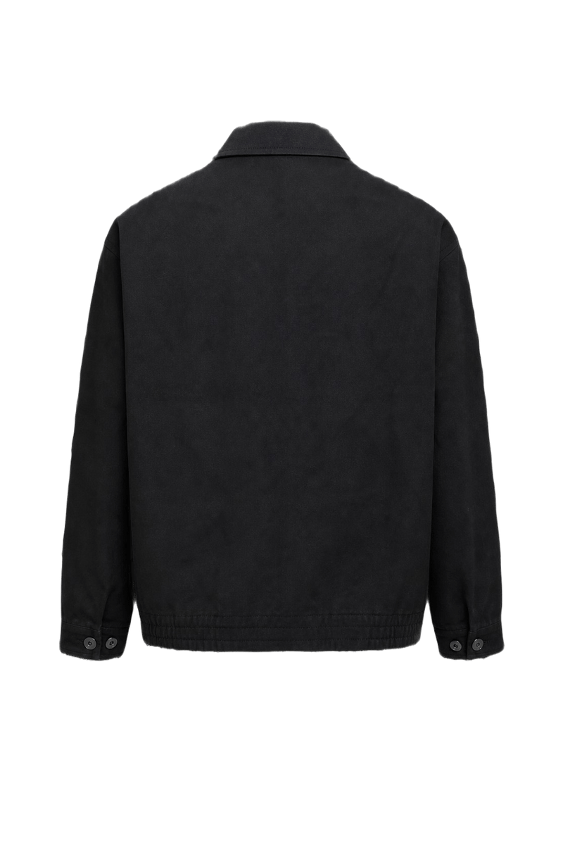 1980s Black Wool Blend Jacket - Back View