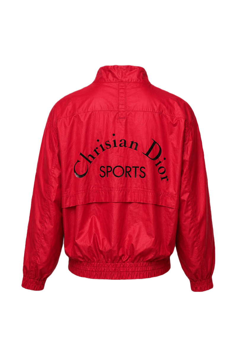 1980s Bright Red Nylon Jacket - Back View
