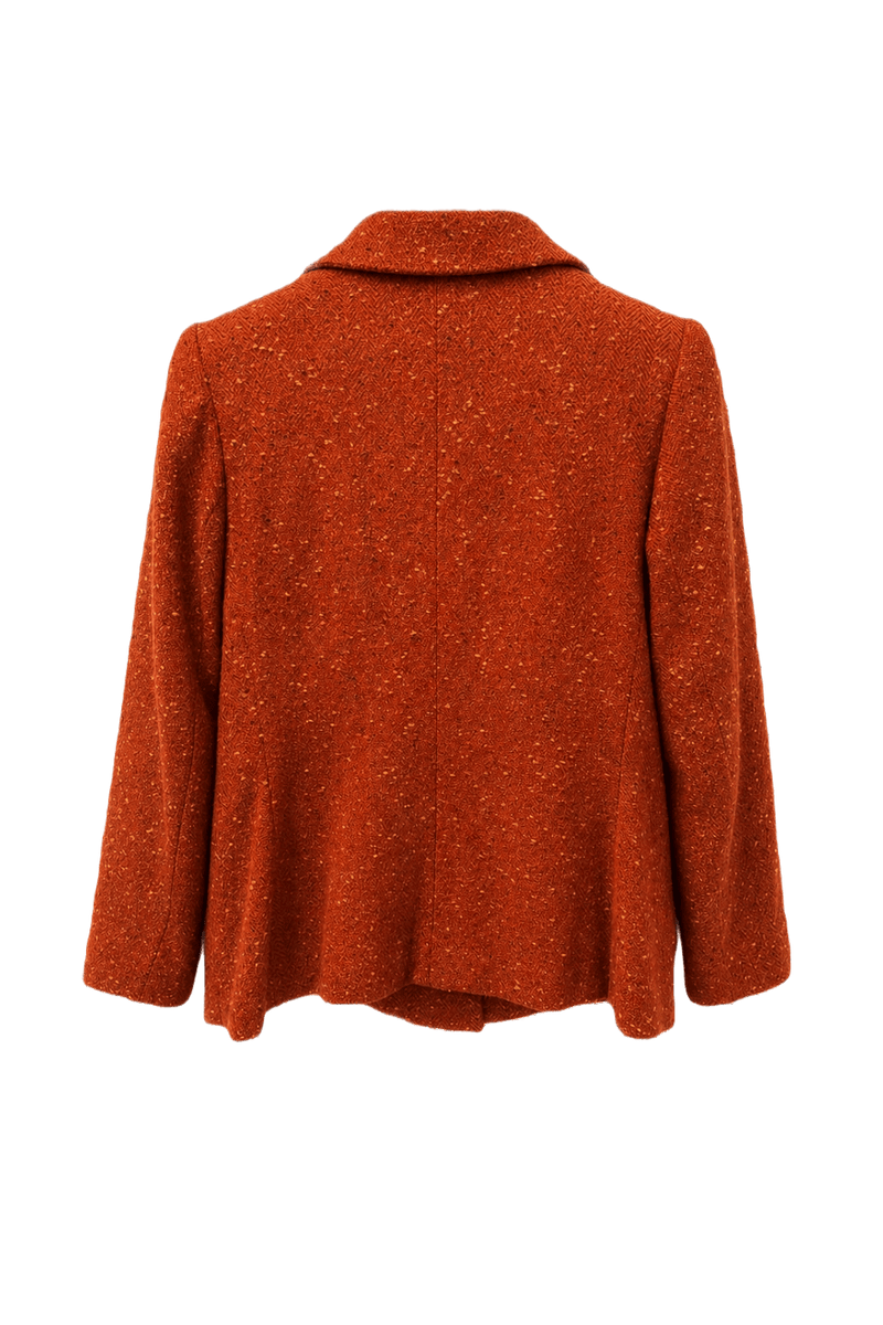 1970s Orange Wool Jacket - Back View