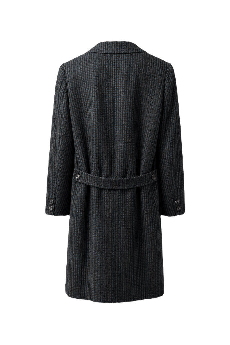 1970s Dark Grey Wool Coat - Back View
