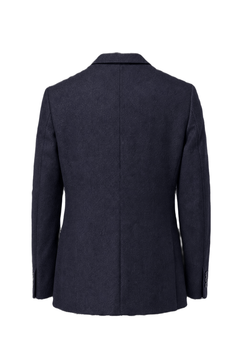 1980s Navy Blue Wool Blazer - Back View