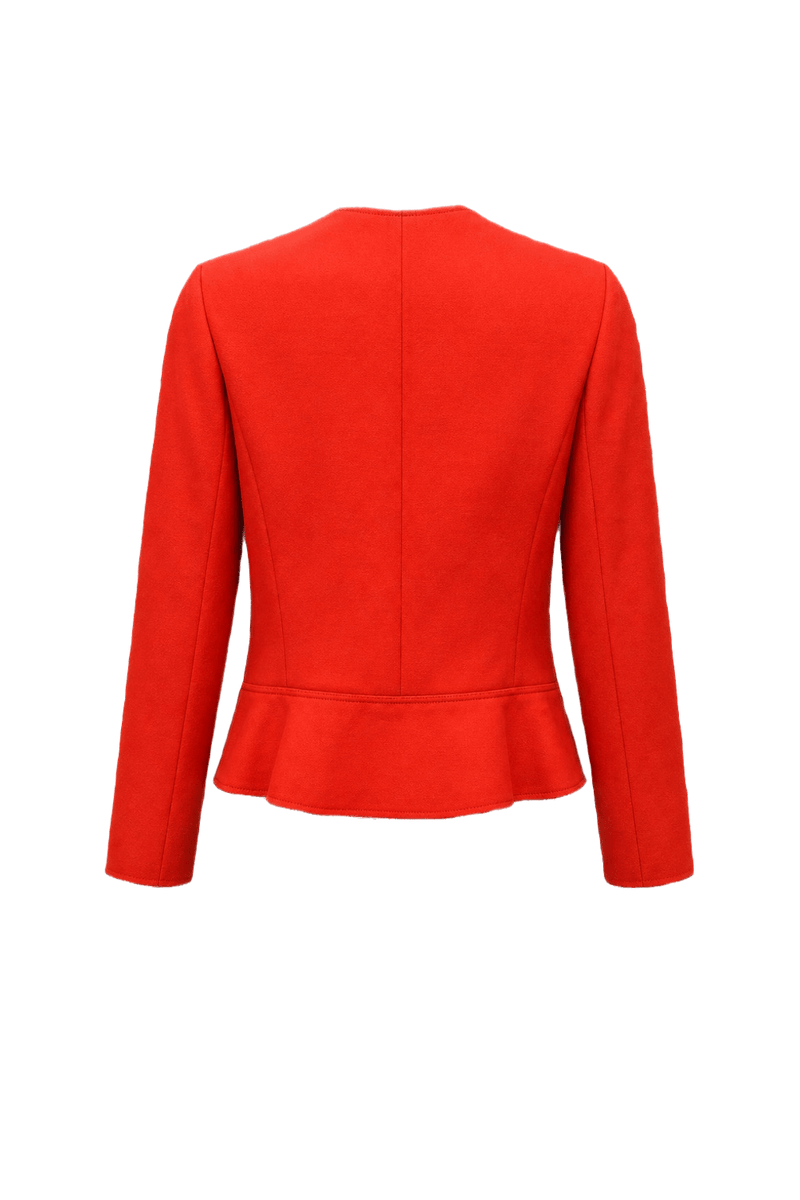 1980s Bright Red Wool Blazer - Back View