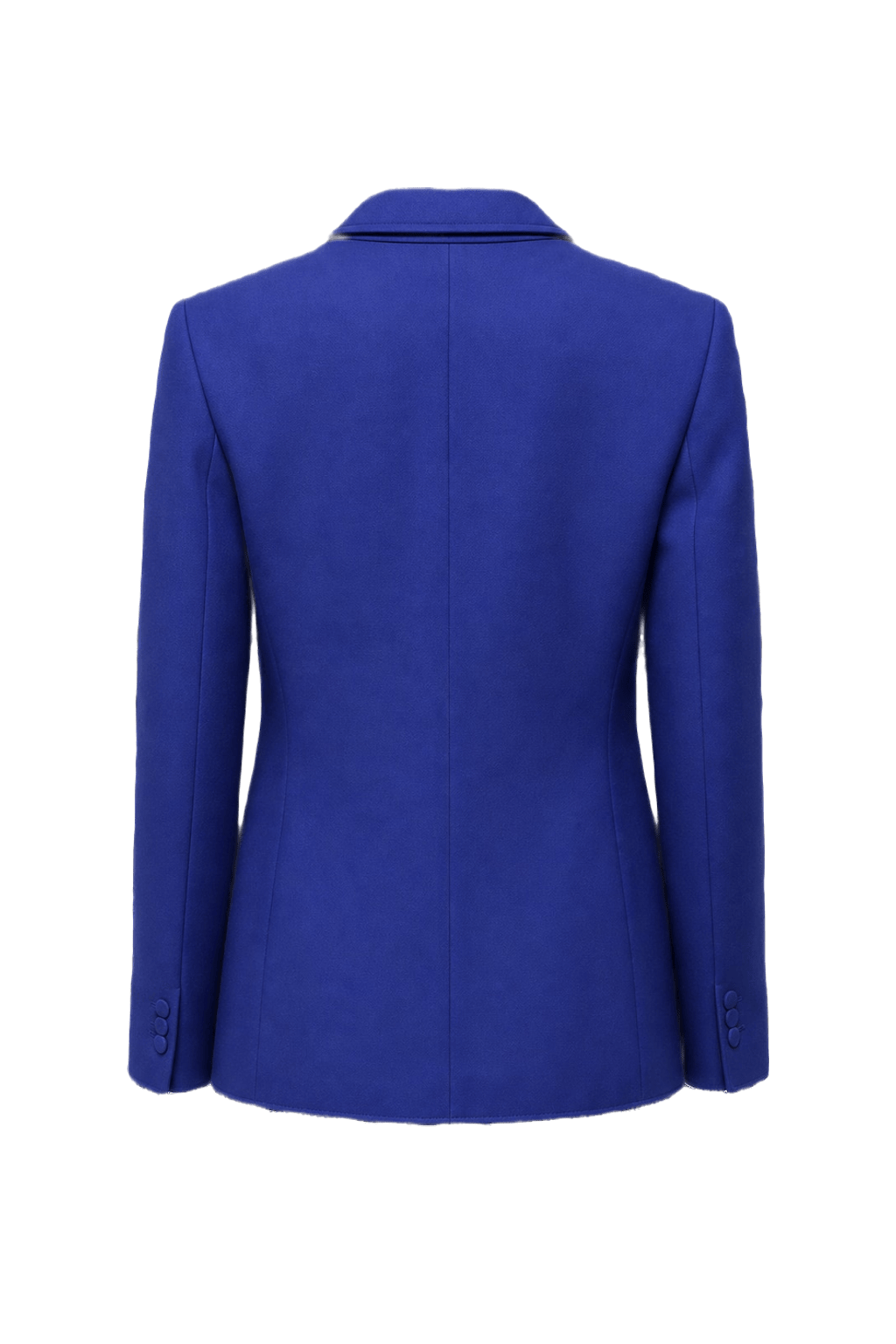 1980s Electric Blue Wool Blazer - Back View