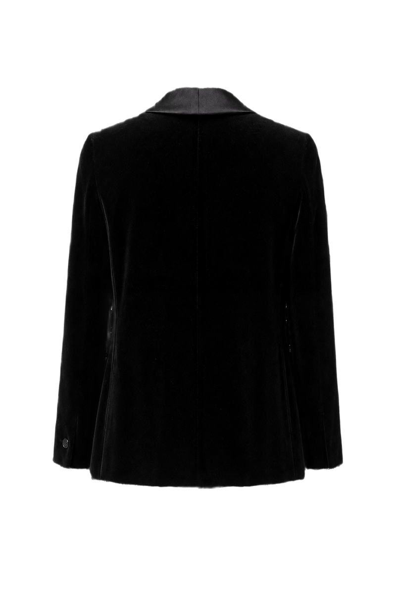 1980s Black Velvet Jacket - Back View
