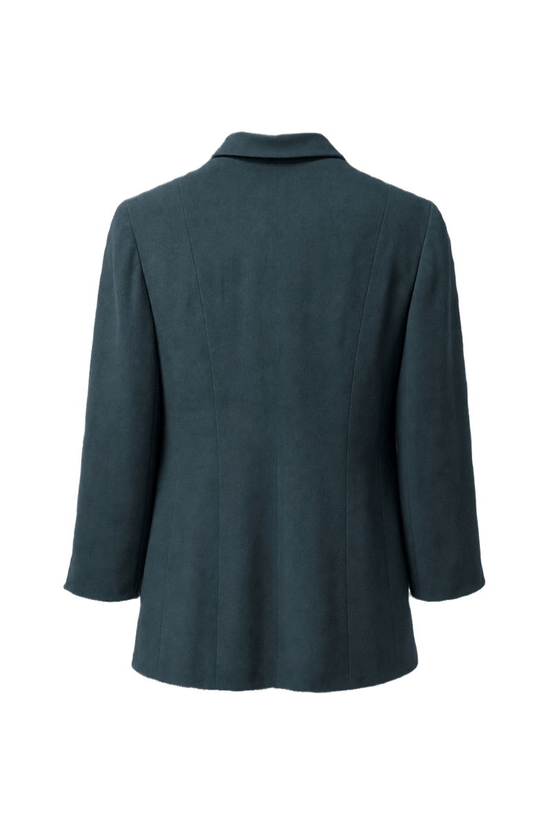 1990s Teal Wool Blazer - Back View
