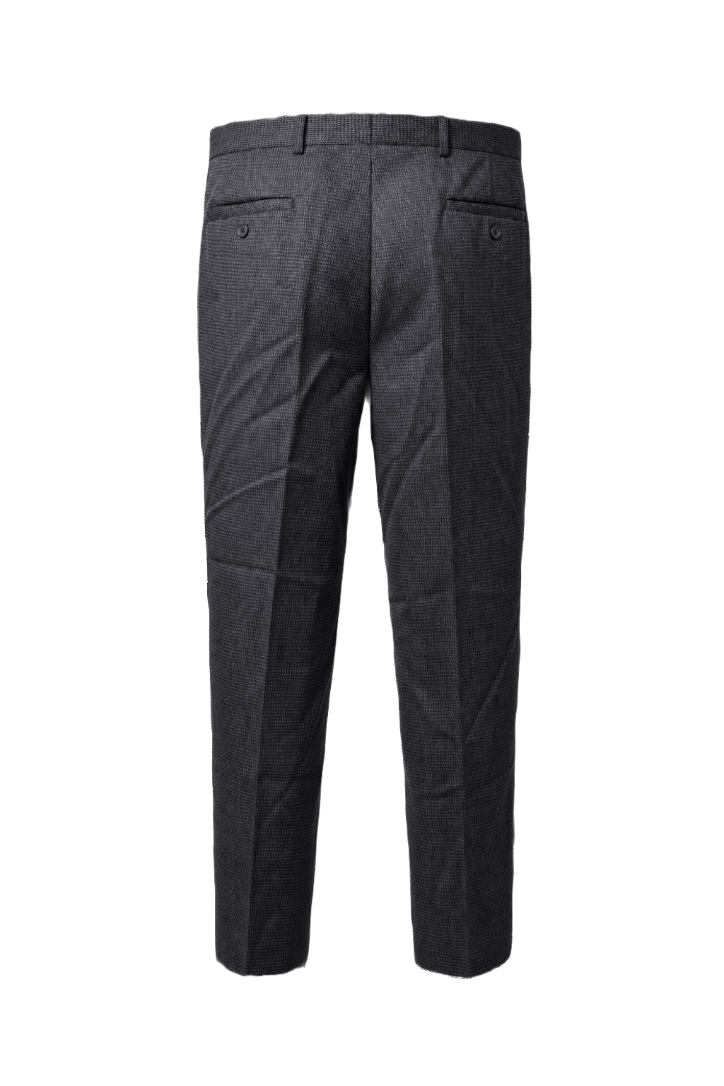 1960s Charcoal Grey Wool Trousers - Back View