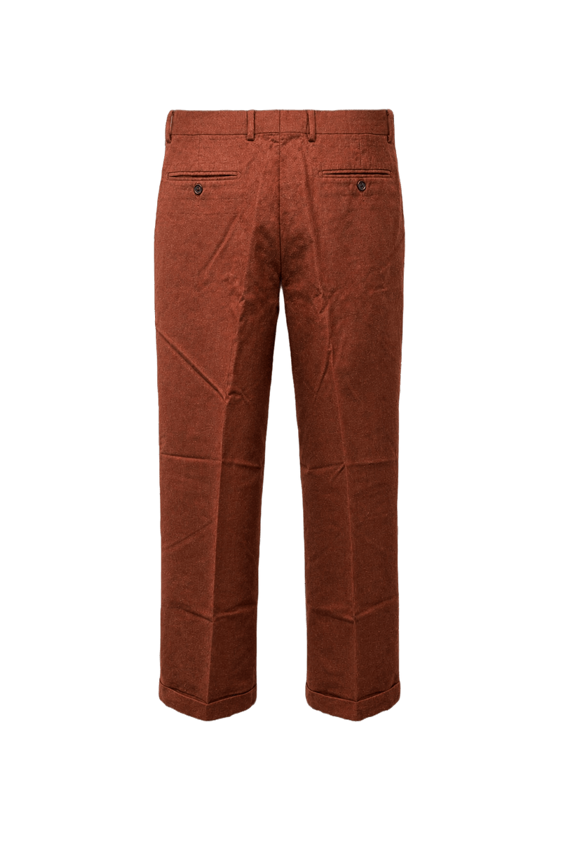 1960s Brown Wool Trousers - Back View