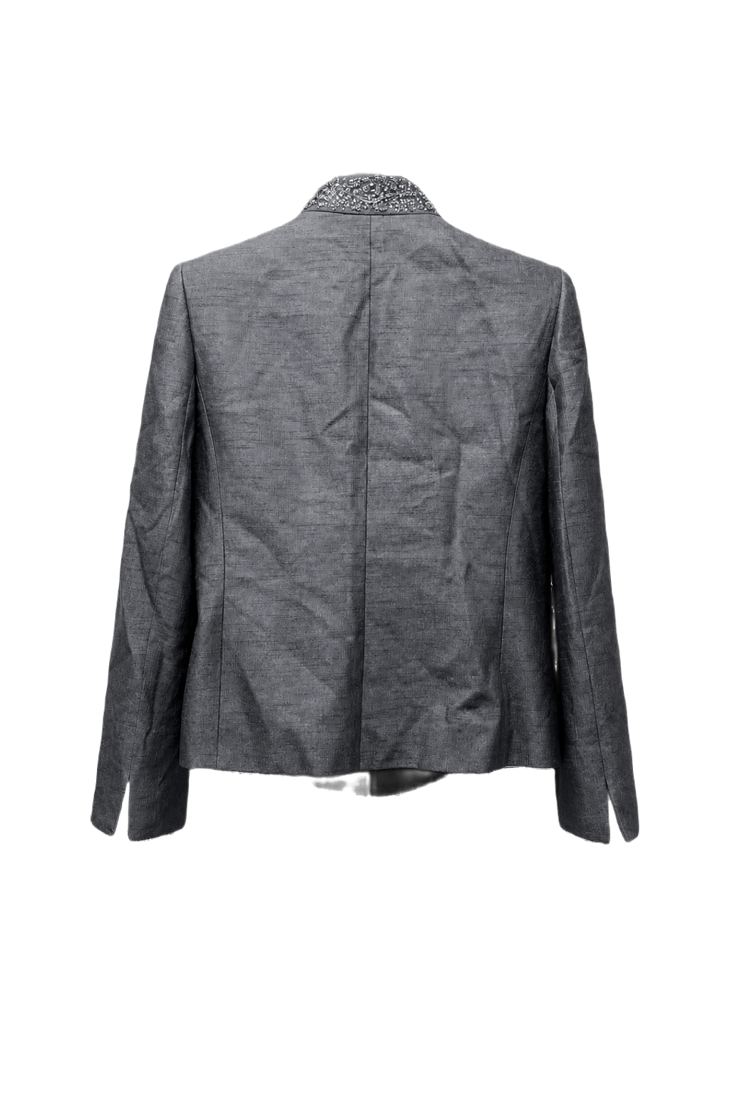 1980s Gray Polyester Blend Blazer - Back View