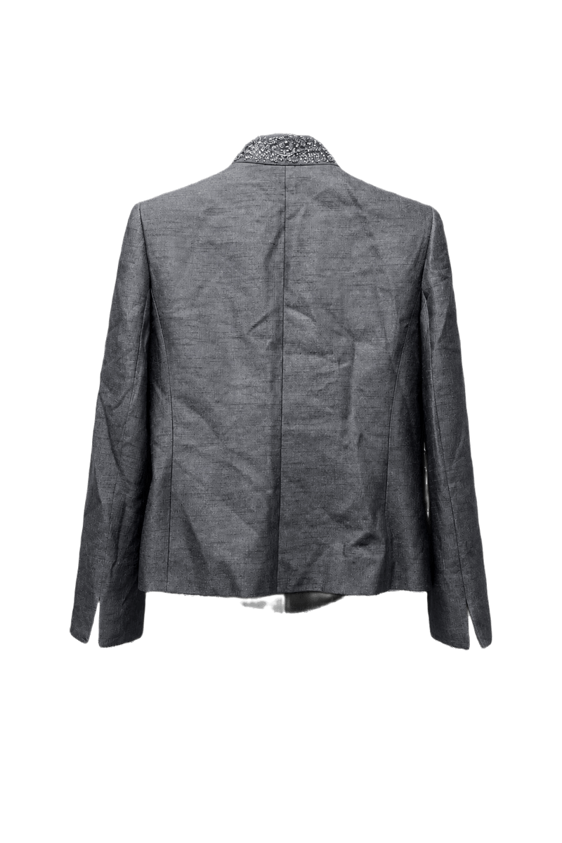 1980s Gray Polyester Blend Blazer - Back View