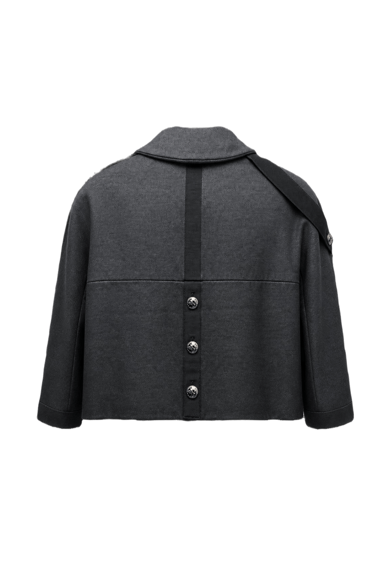1980s Dark Grey Unknown Jacket - Back View