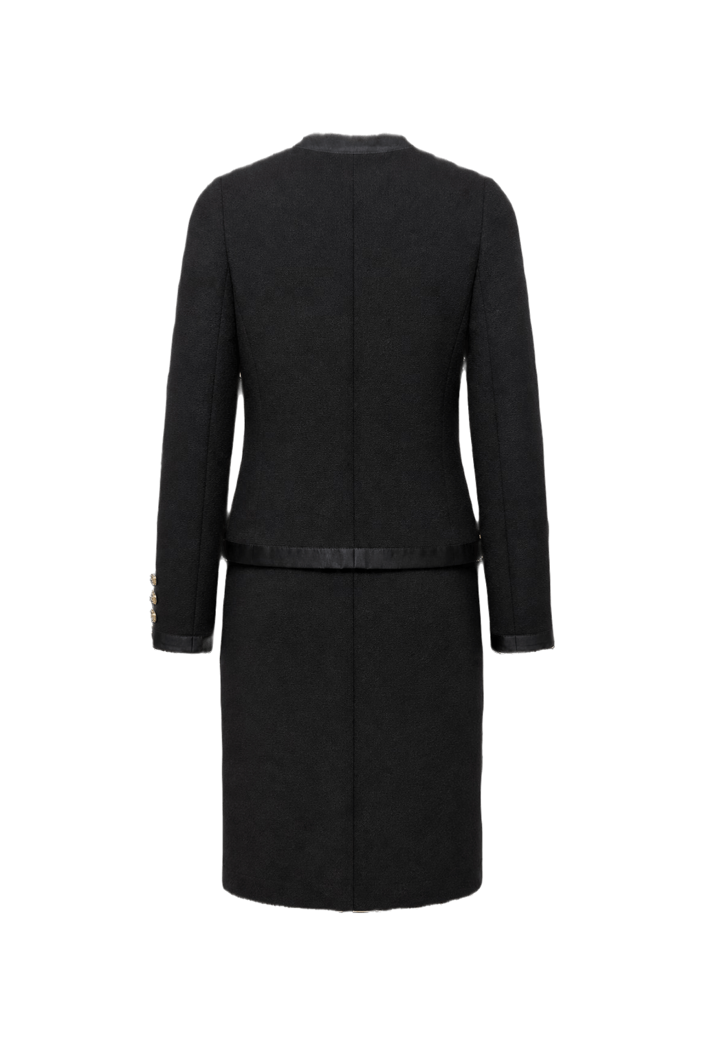 1980s Black Wool Skirt Suit - Back View