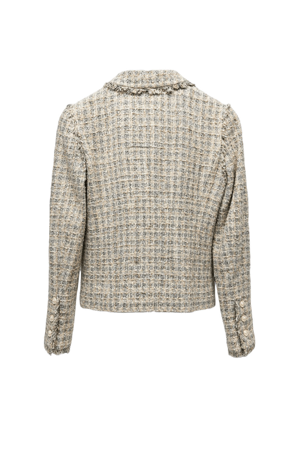 1980s Cream Tweed Blazer - Back View