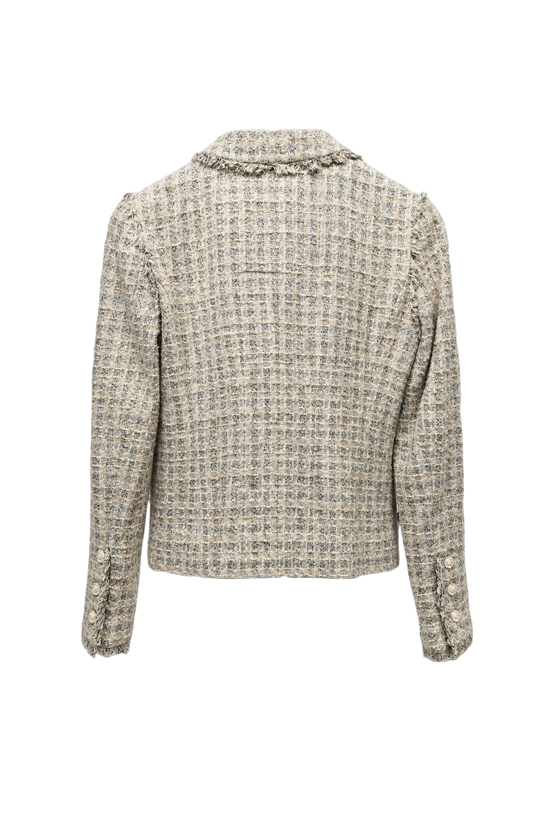 1980s Cream Tweed Blazer - Back View