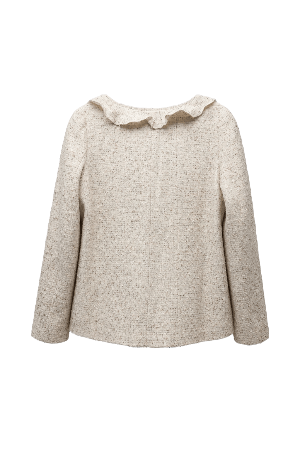 1980s Cream Wool Blend Jacket - Back View