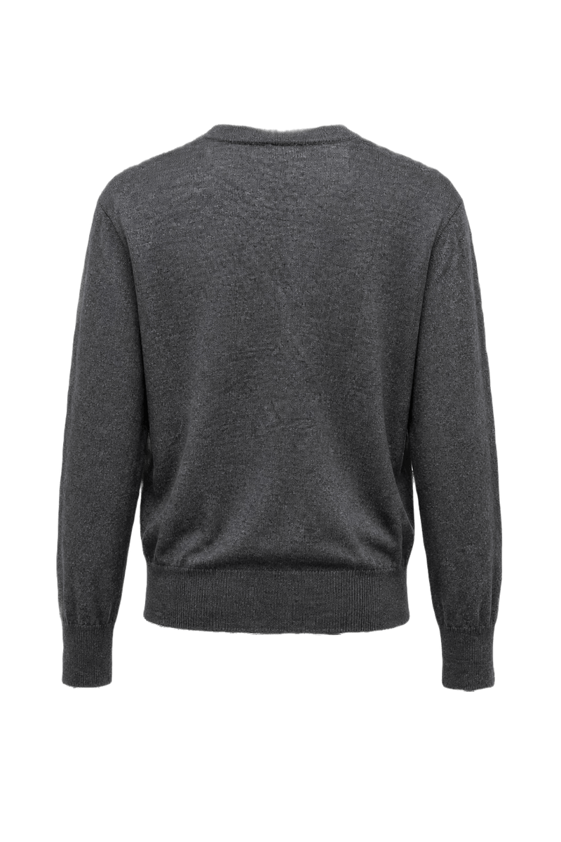 1980s Charcoal Grey Wool Cardigan - Back View
