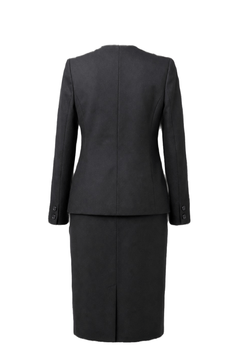 1980s Black Wool Skirt Suit - Back View