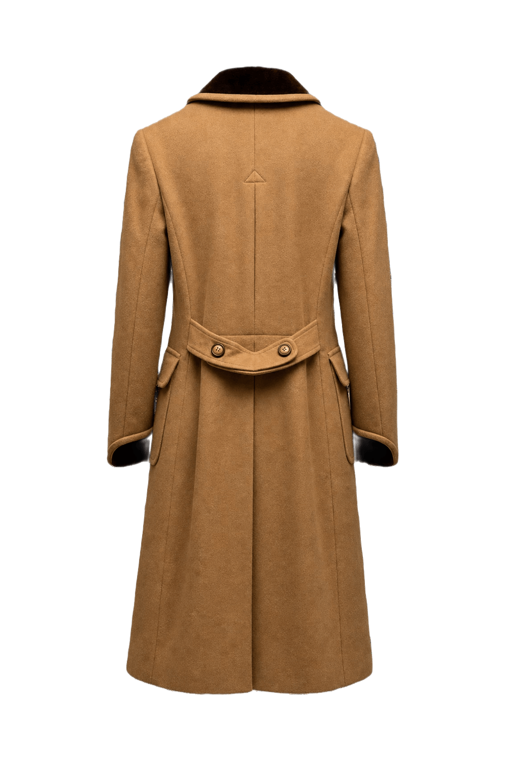 1970s Camel Wool Blend Coat - Back View