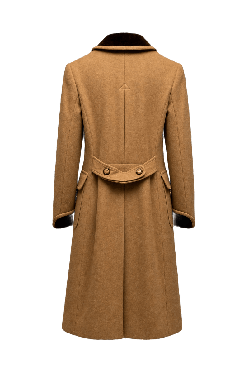 1970s Camel Wool Blend Coat - Back View