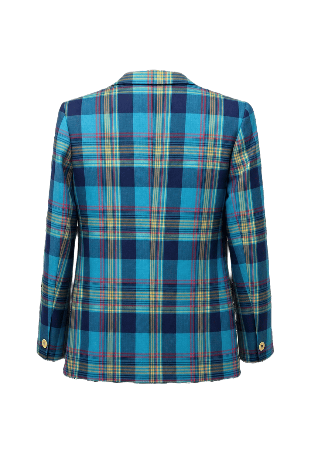1980s Blue Cotton Blend Blazer - Back View