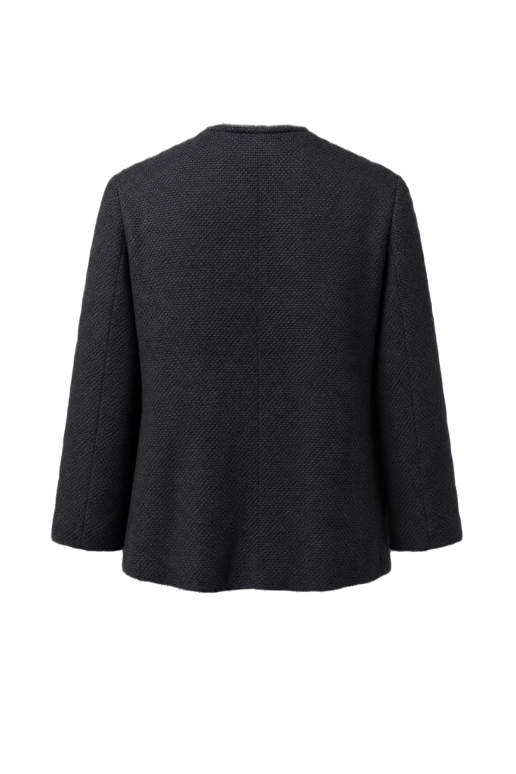 1980s Black Wool Blend Jacket - Back View