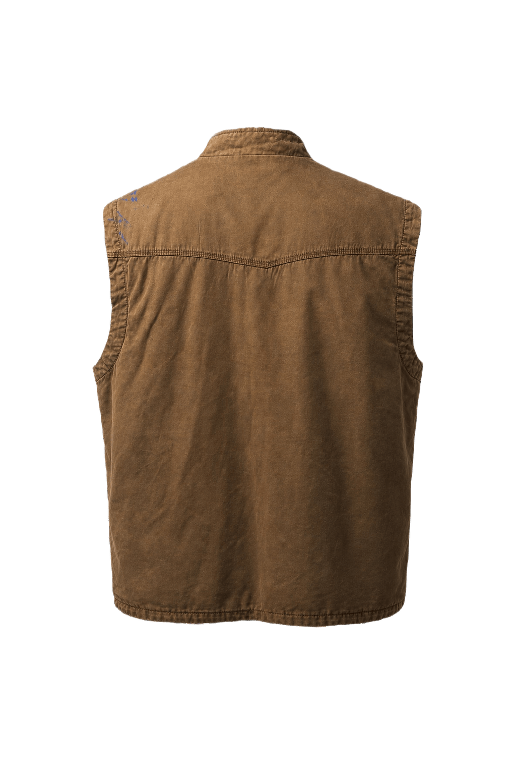 1990s Khaki Cotton Vest - Back View