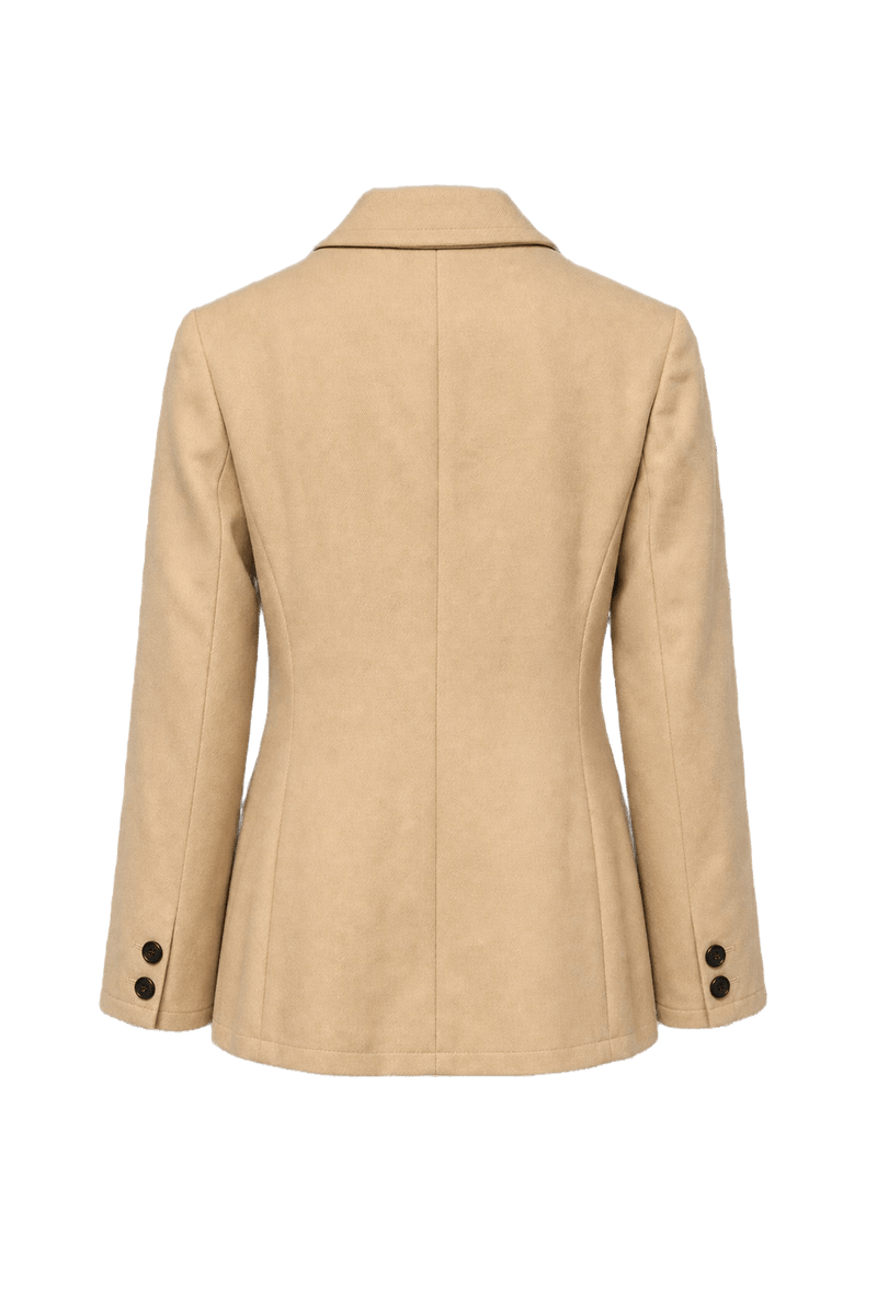 1970s Cream Wool Blend Blazer - Back View