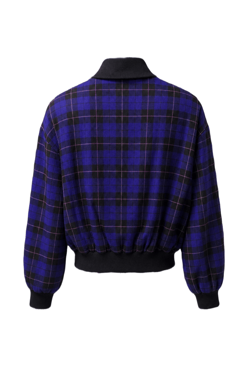 1980s Navy Blue Wool Blend Blazer - Back View
