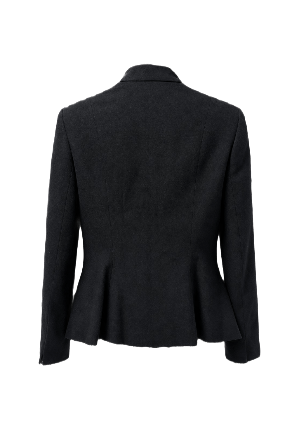 1970s Black Wool Blend Blazer - Back View