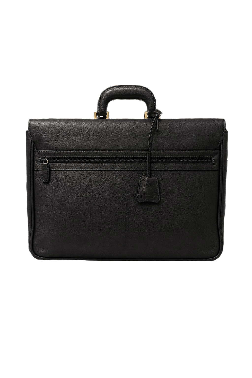 1990s Black Leather Briefcase - Back View