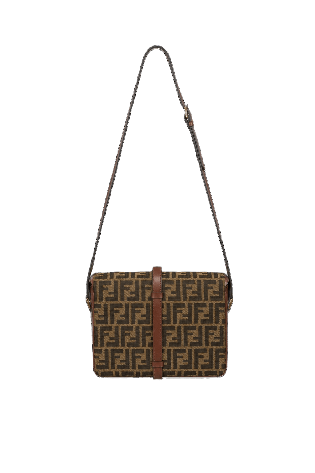 1990s Brown Fabric Fendi Shoulder Bag - Back View