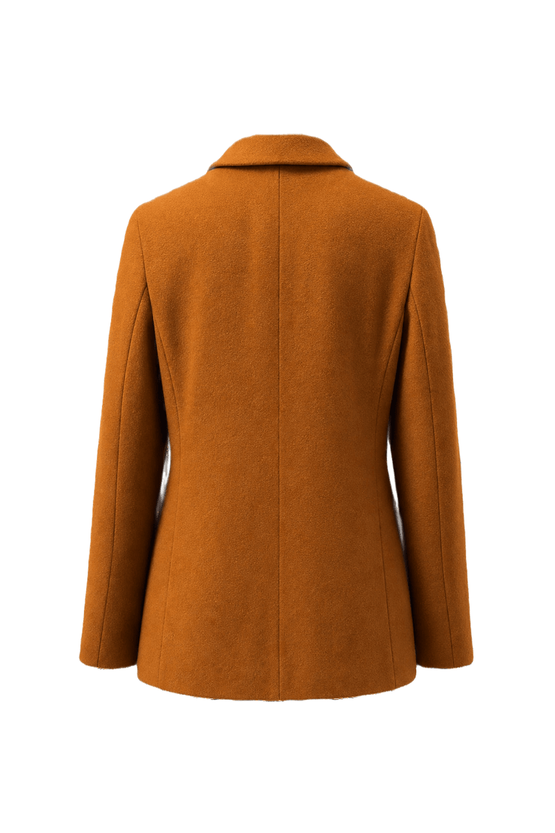 1980s Burnt Orange Wool Blend Blazer - Back View