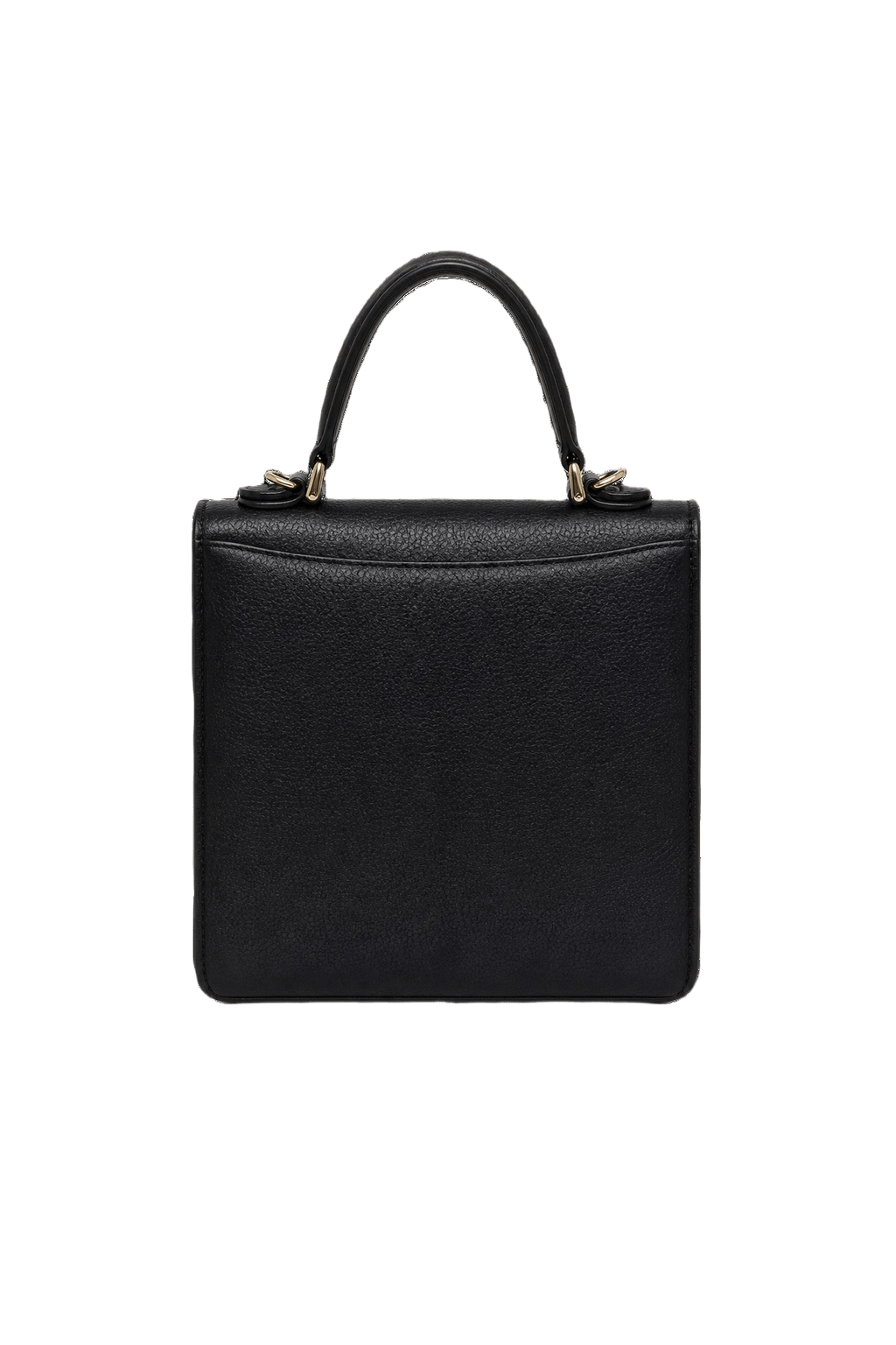 1970s Black Leather Handbag - Back View