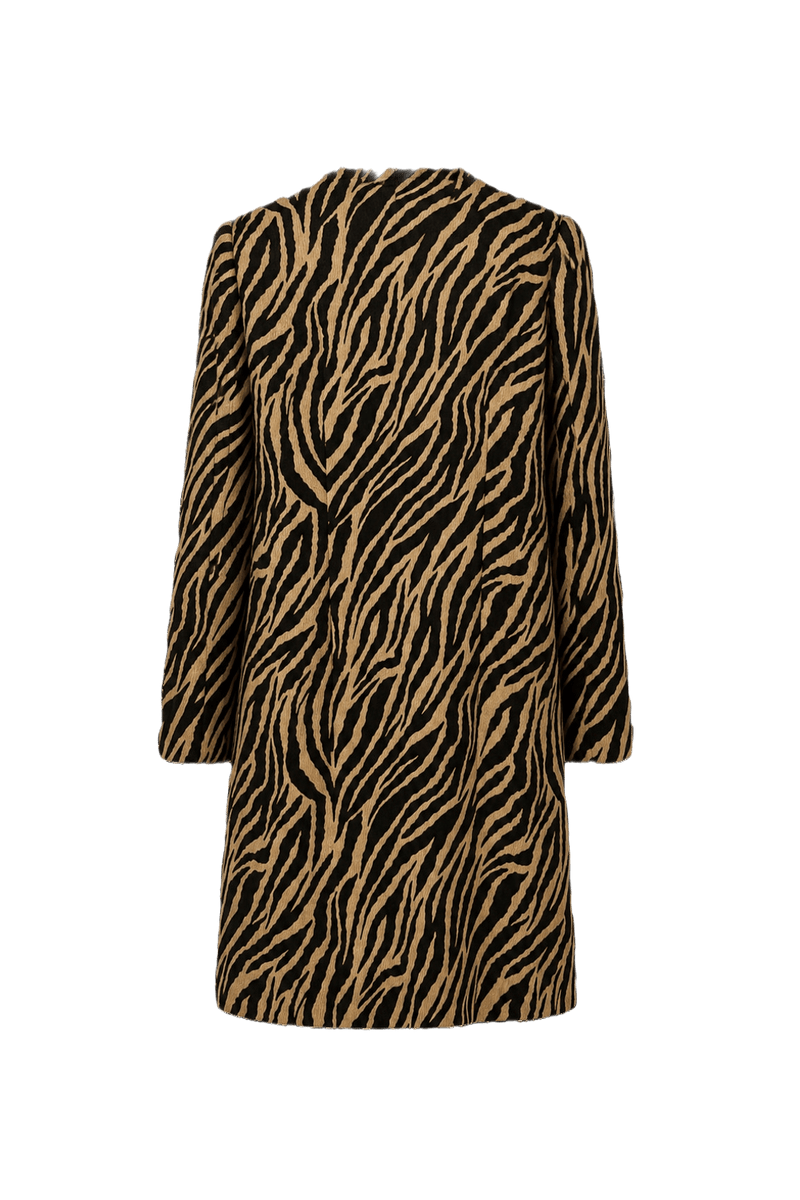 1980s Beige Polyester Blend Coat - Back View