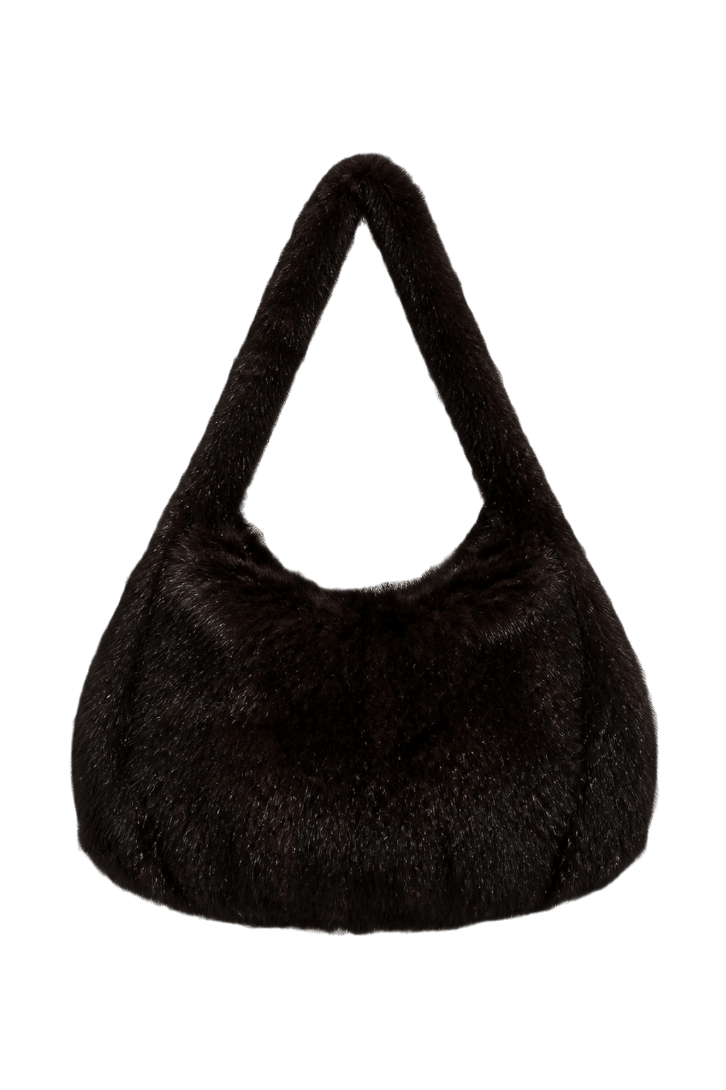 1990s Dark Brown Fur Bag - Back View