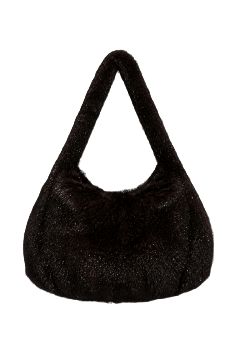 1990s Dark Brown Fur Bag - Back View
