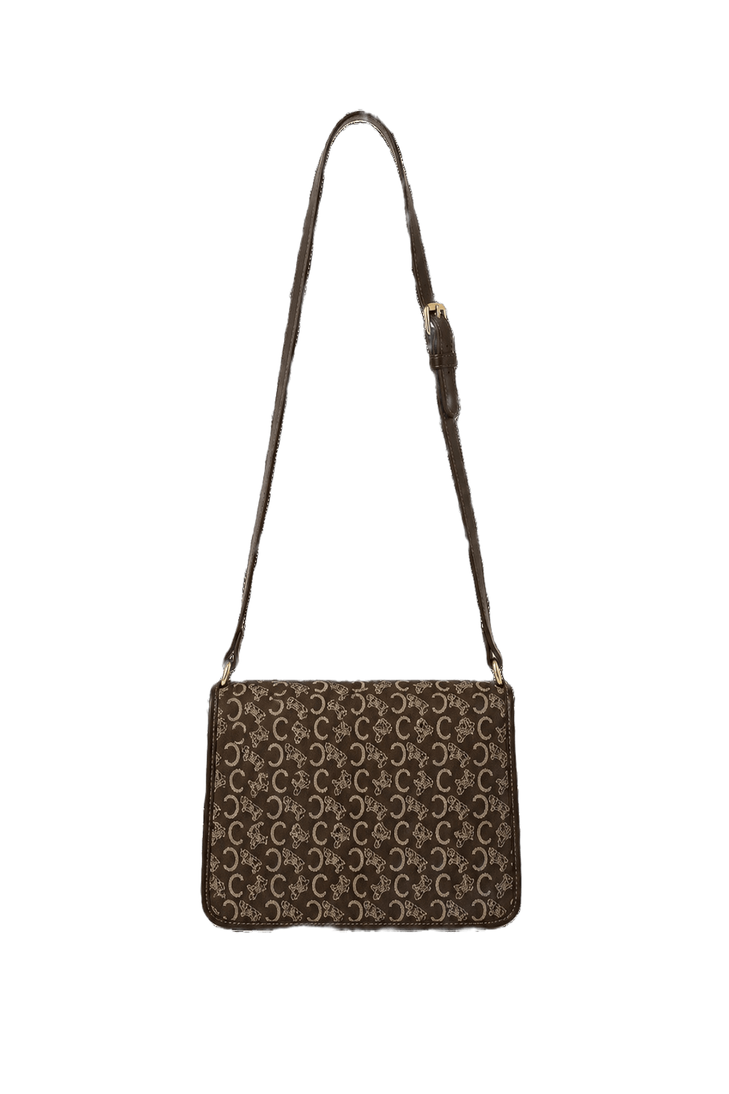 1980s Brown Leather Handbag - Back View