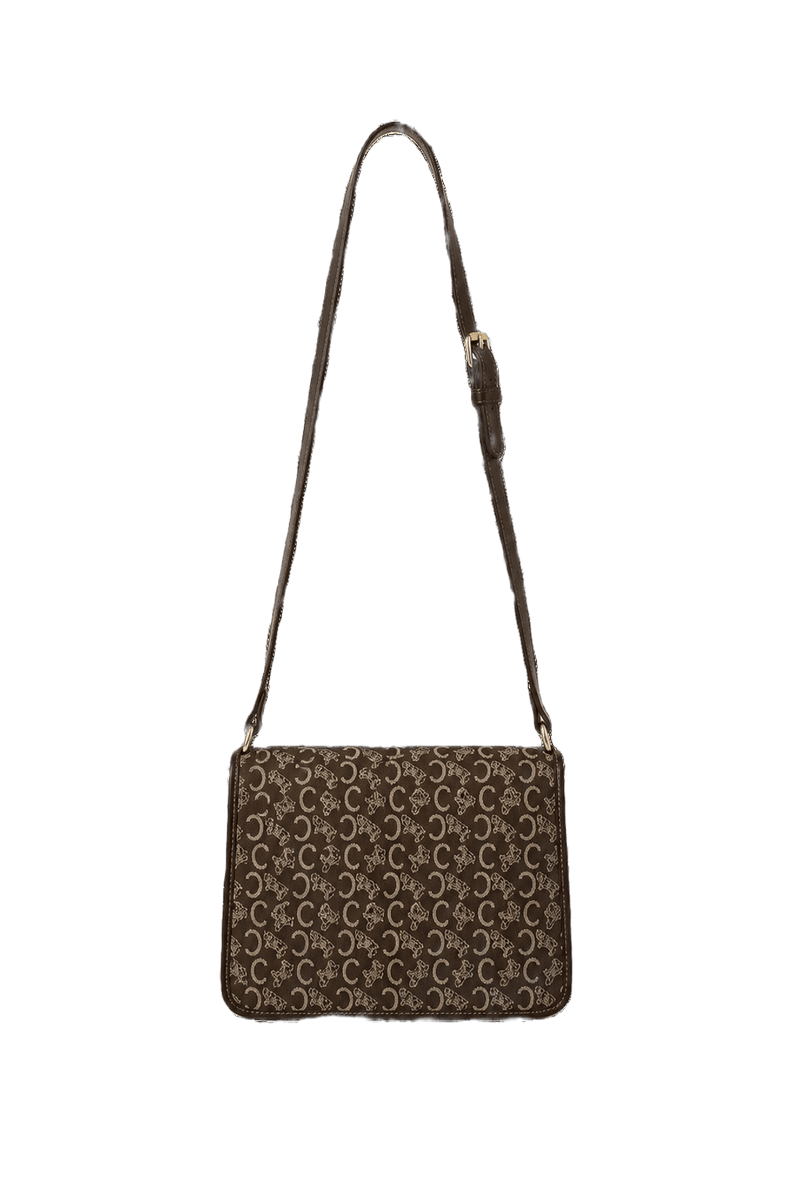 1980s Brown Leather Handbag - Back View