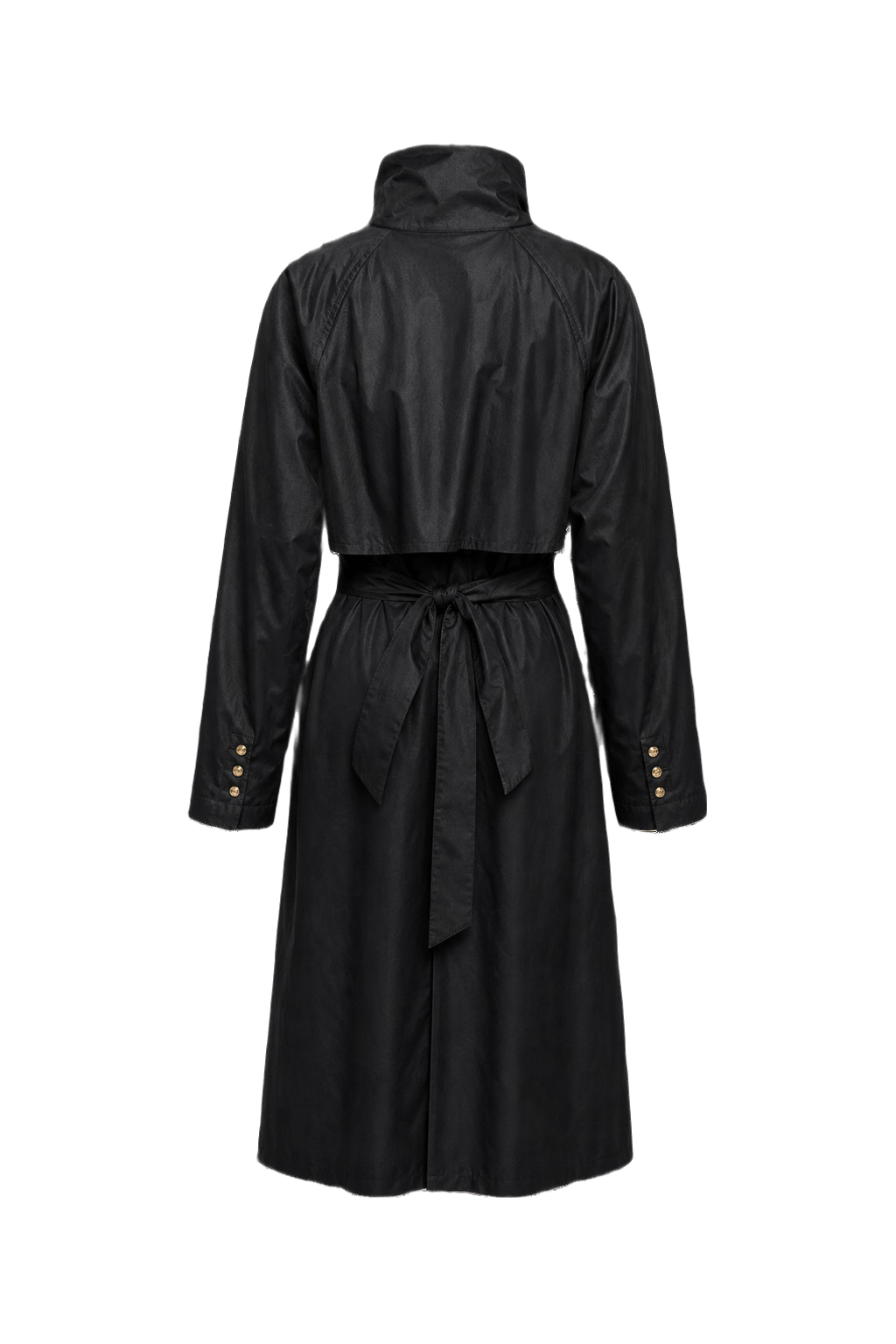1980s Black Synthetic Coat - Back View