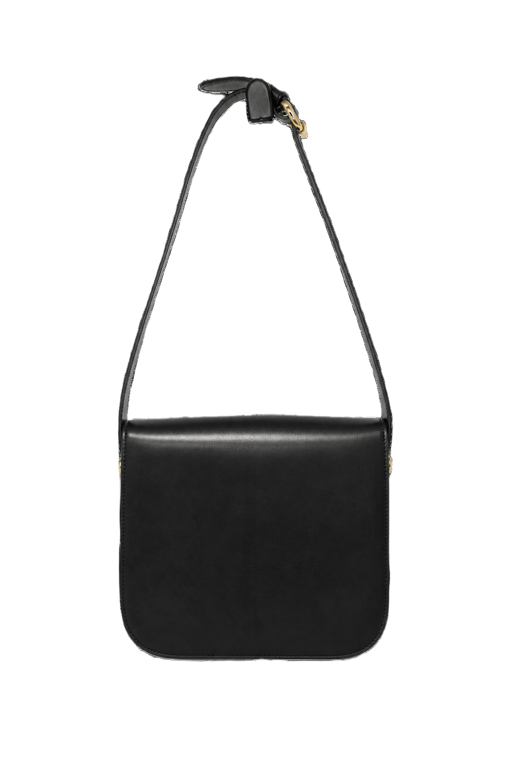 1980s Black Leather Handbag - Back View