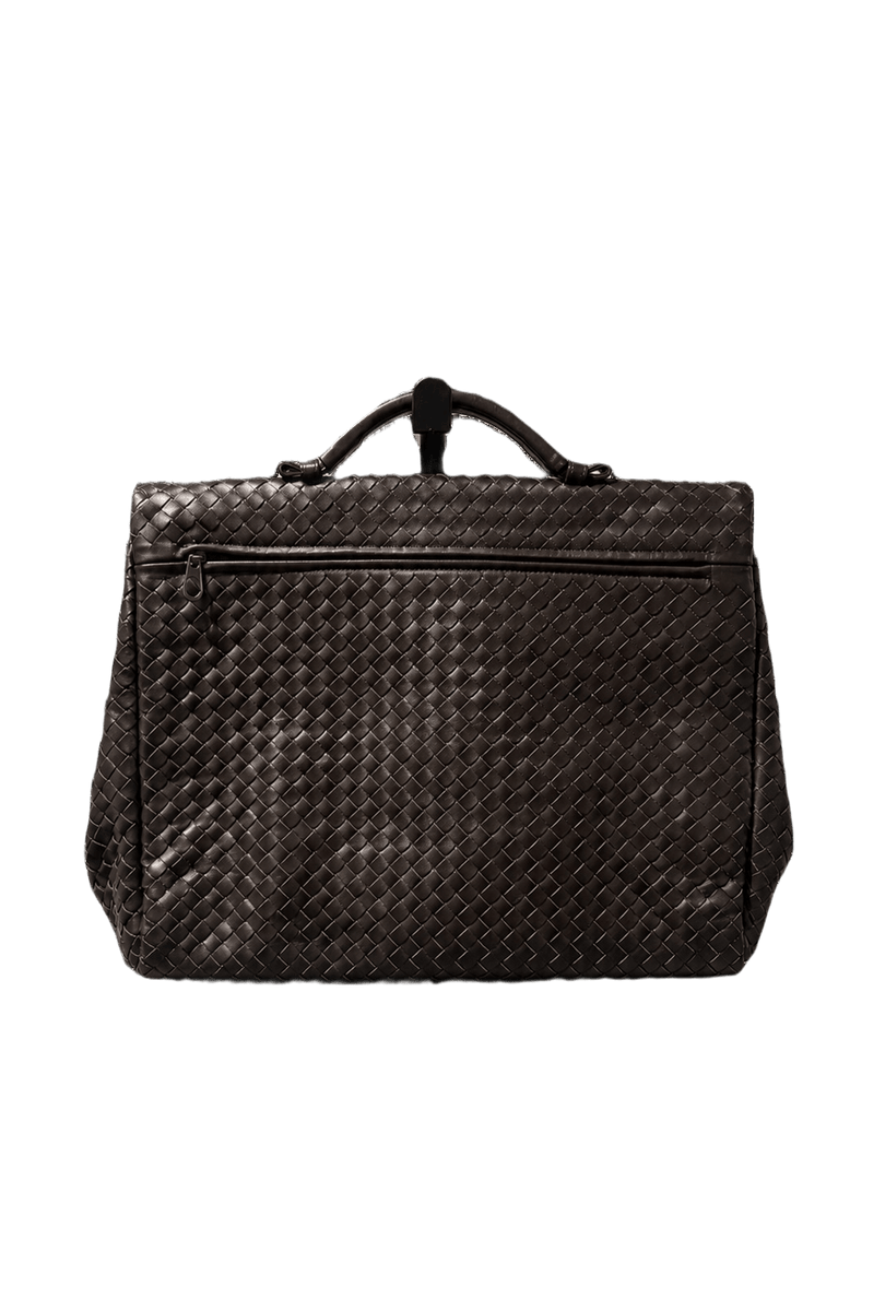 1980s Dark Brown Leather Bag - Back View