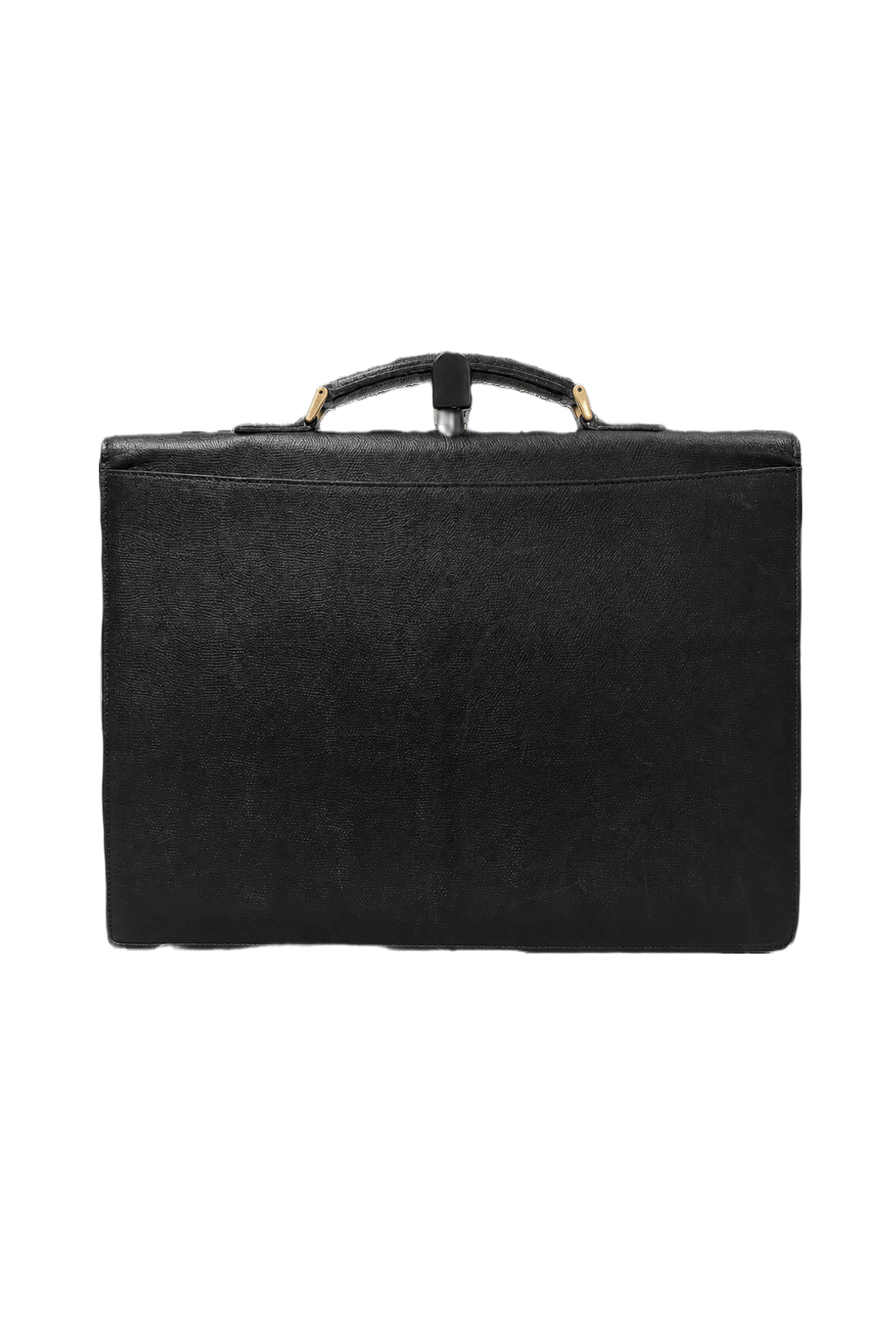 1980s Black Leather Handbag - Back View