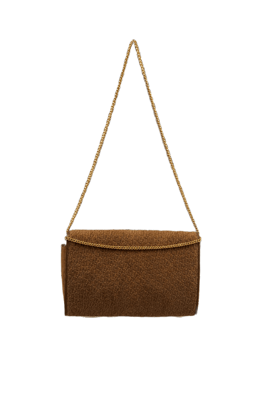 1980s Brown Leather Handbag - Back View