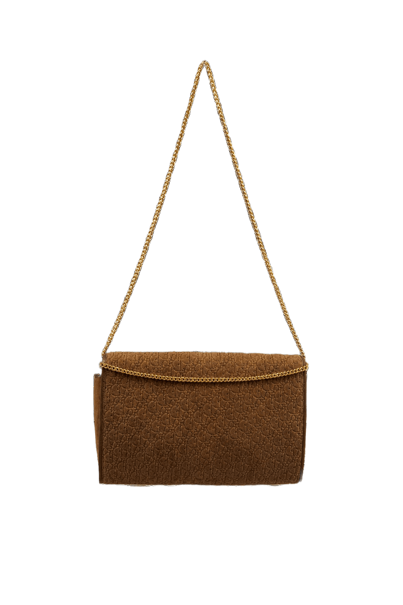 1980s Brown Leather Handbag - Back View