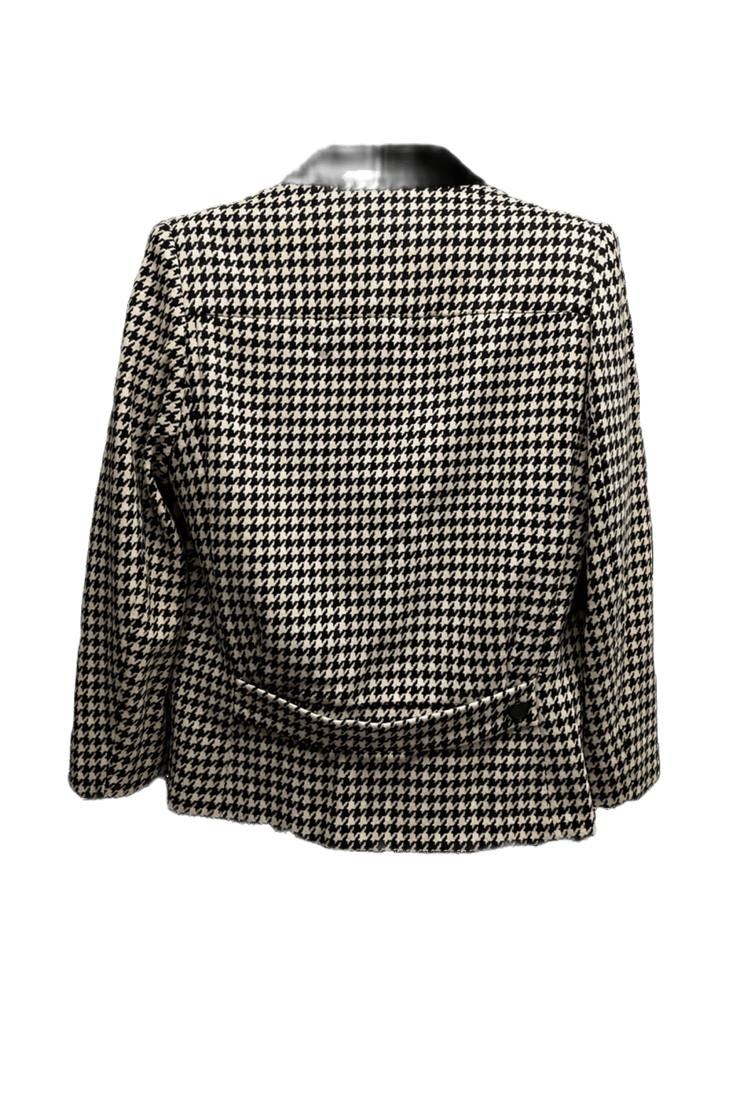 1980s Black and White Wool Blend Blazer - Back View