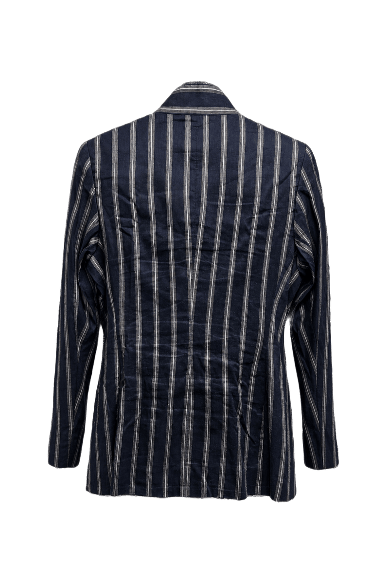 1980s Navy Blue Cotton Blend Jacket - Back View