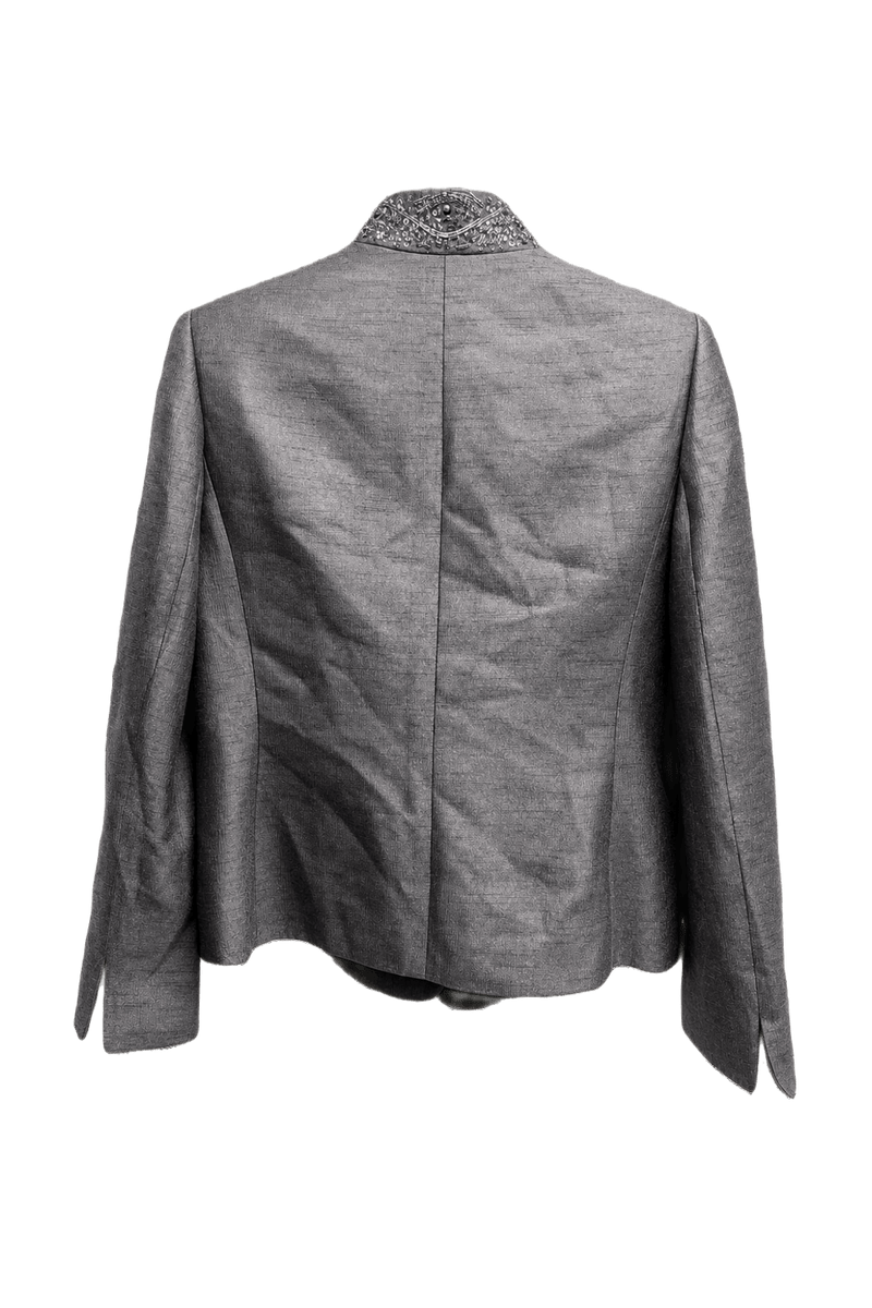 1980s Grey Wool Blend Blazer - Back View